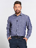 Camisa Llana Azul Oscuro Manga Larga