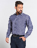 Camisa Llana Azul Oscuro Manga Larga