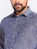 Camisa Llana Azul Oscuro Manga Larga