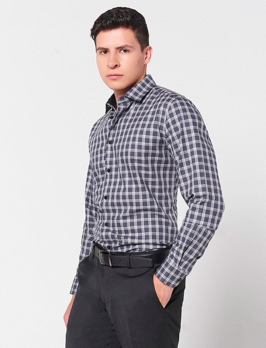Camisa a Cuadros Gris