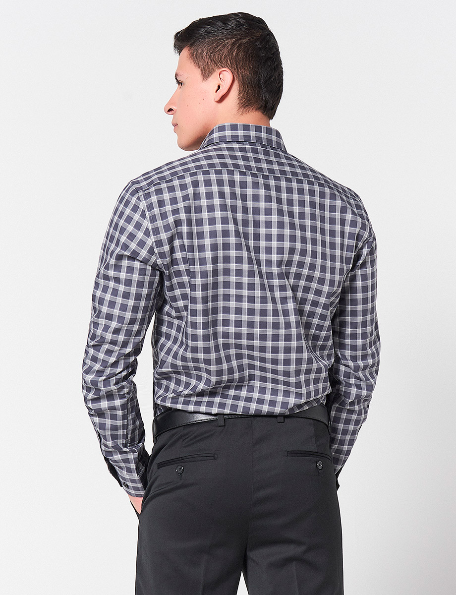 Camisa a Cuadros Gris