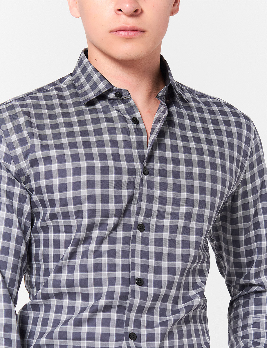 Camisa a Cuadros Gris