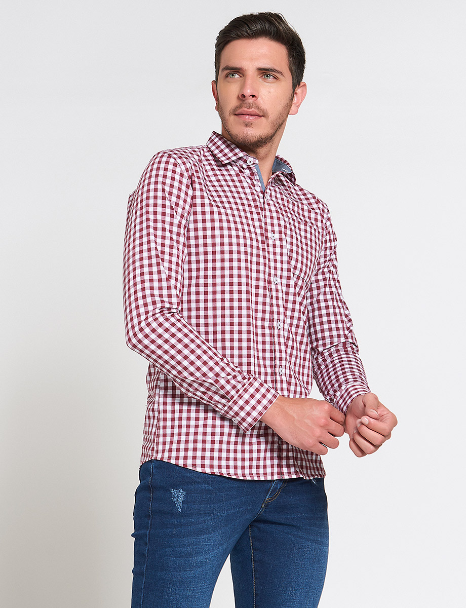 Camisa a Cuadros Blanco/Rojo