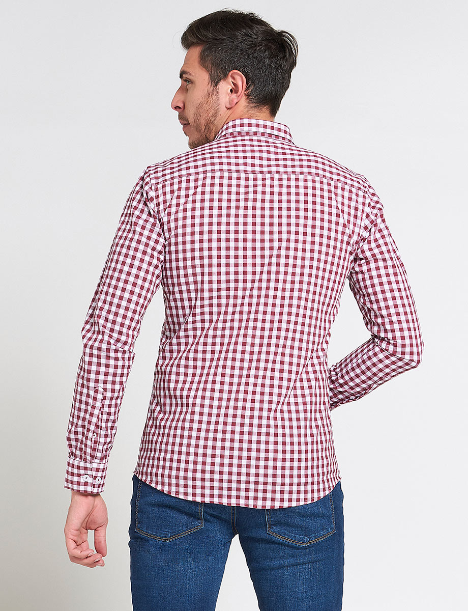 Camisa a Cuadros Blanco/Rojo