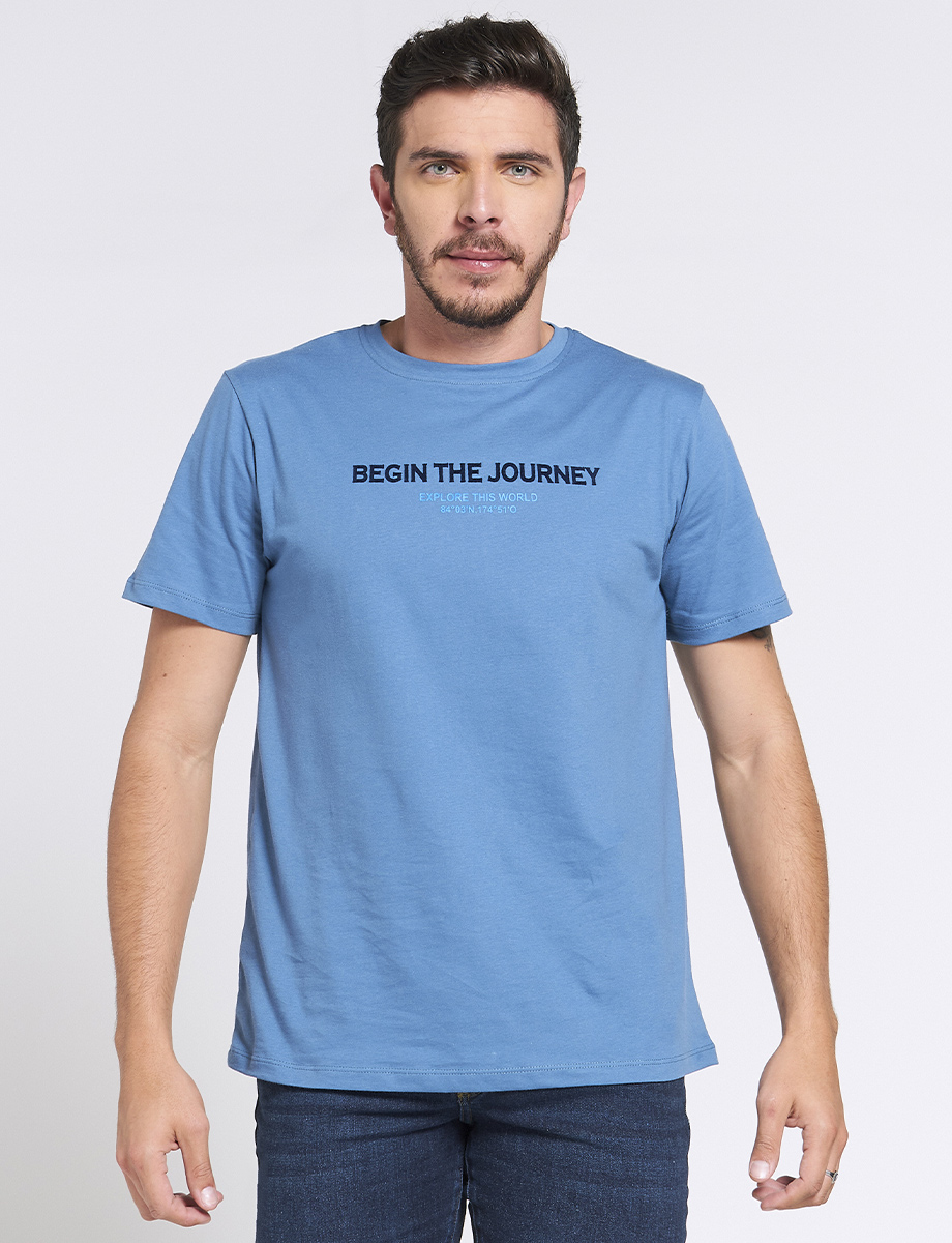 Camiseta Azul Begin The Journey