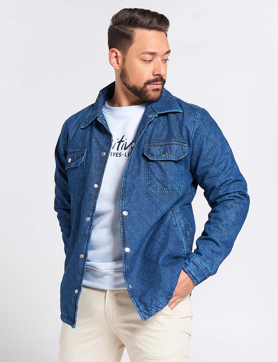 Chaqueta Denim Costuras de Rombos