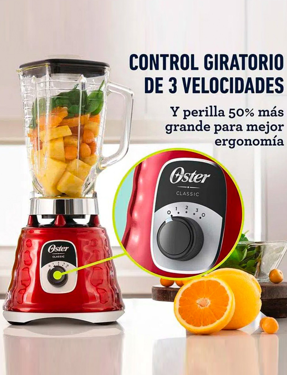 Licuadora 3 Velocidades 1.25 Lt Rojo | Oster