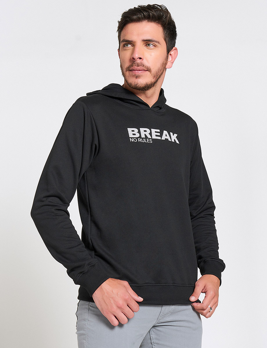 Chompa Negra con Capucha Break