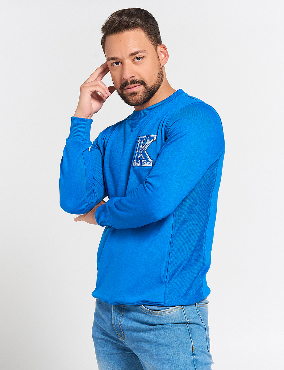 Buzo con Bordado Azul Eléctrico