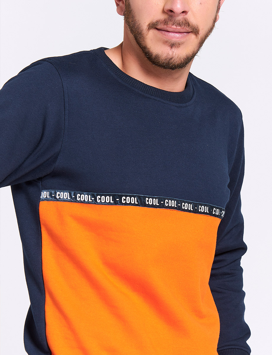 Buzo Cool Azul/Naranja