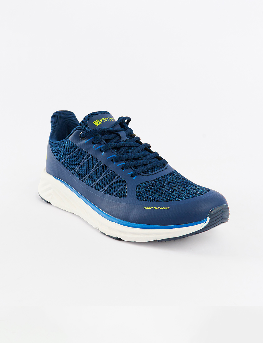 Sneaker Unicolor Azul con Cordones | OP