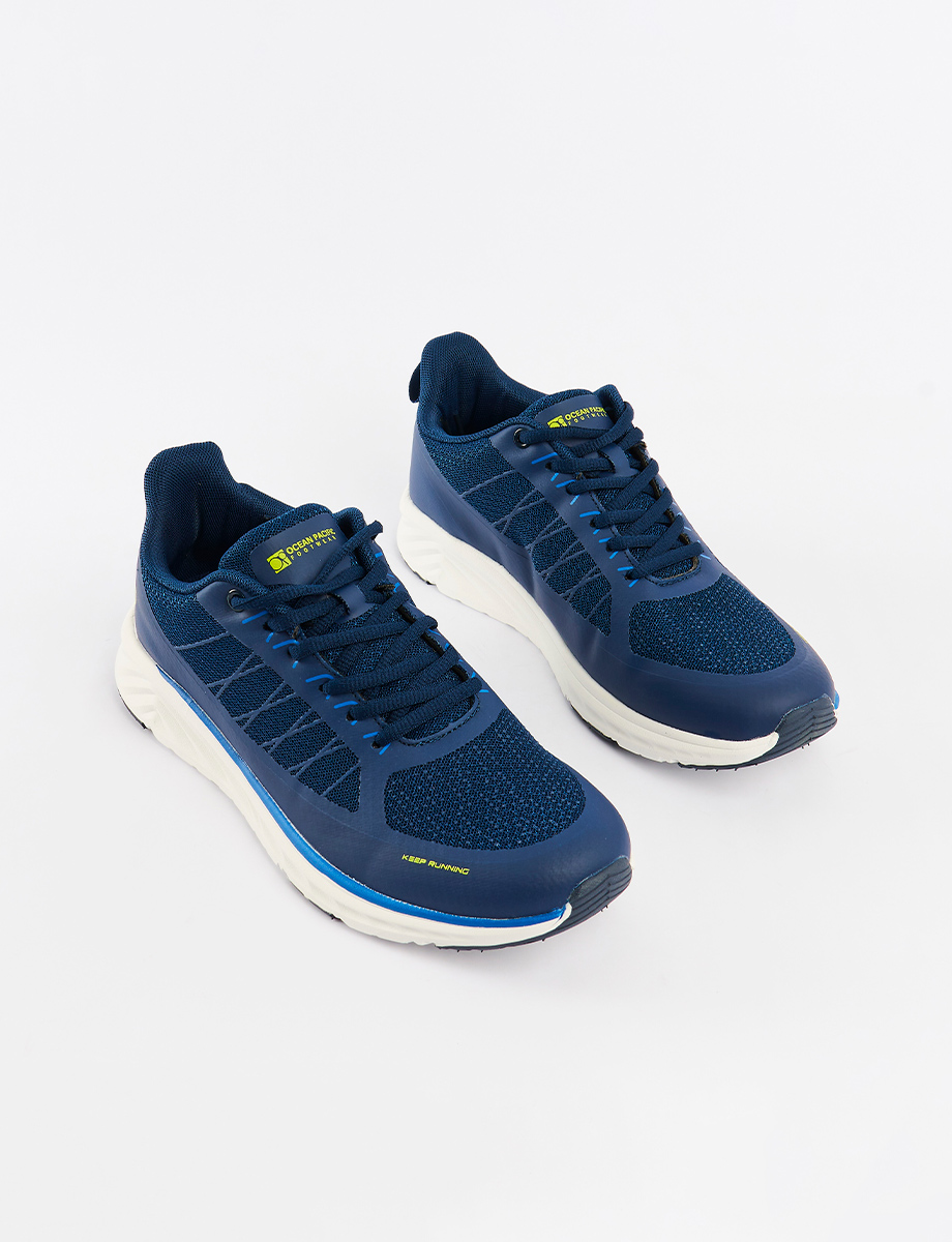 Sneaker Unicolor Azul con Cordones | OP