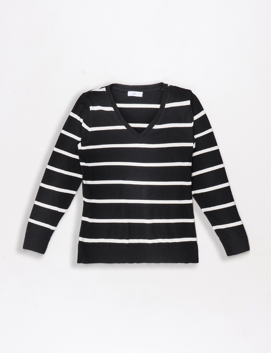 Sweater a Rayas Cuello en V