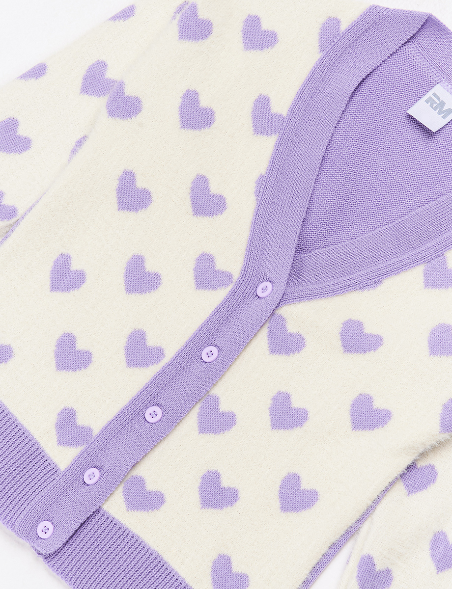 Sweater pre Prints Corazones Lila