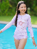 Traje de Baño 2 Piezas a Rayas Lila