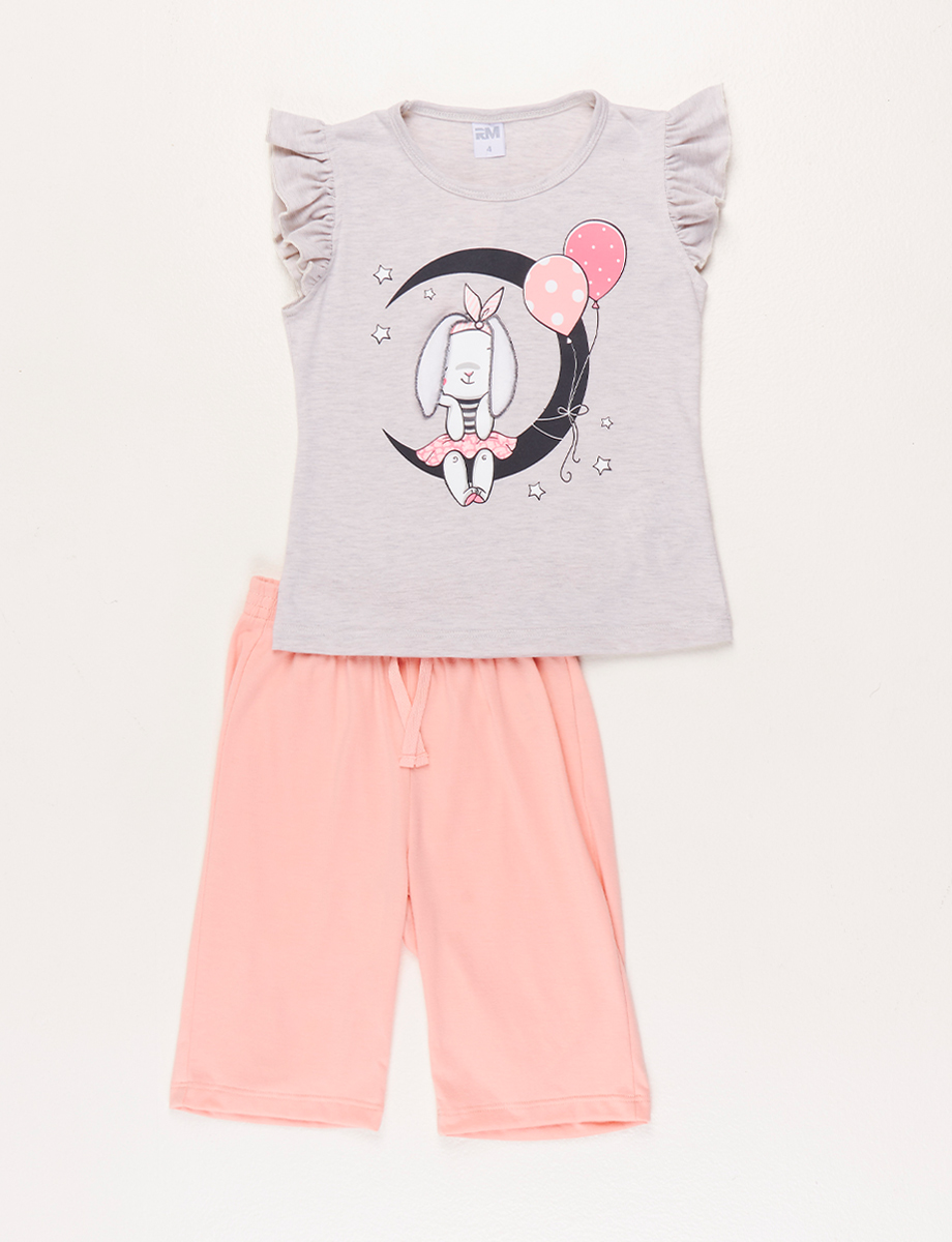 Pijama Camiseta + Short Gris
