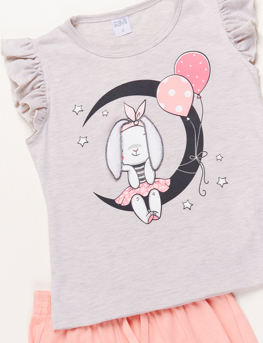 Pijama Camiseta + Short Gris