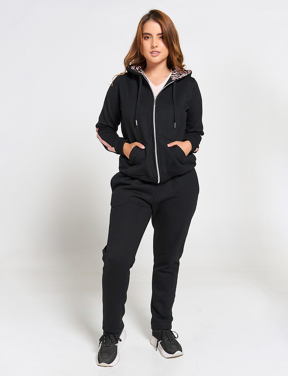 Conjunto Sport Chompa + Calentador Negro
