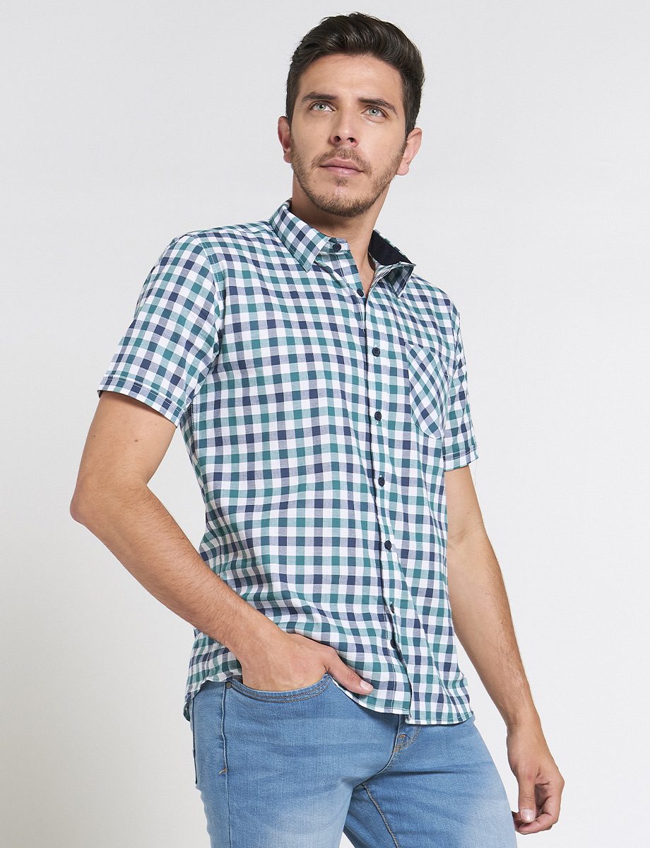 Camisa a Cuadros con Bolsillo