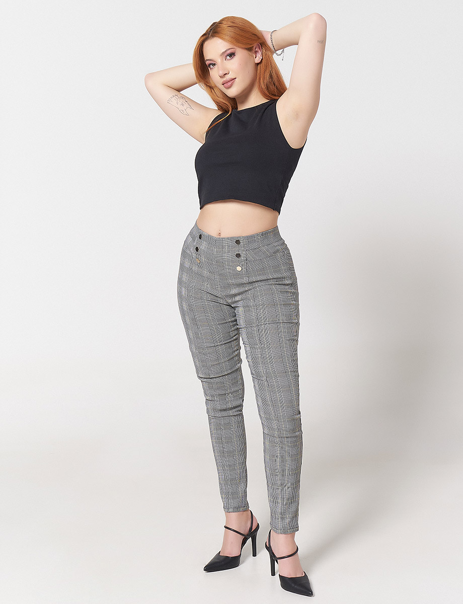 Legging a Cuadros Gris