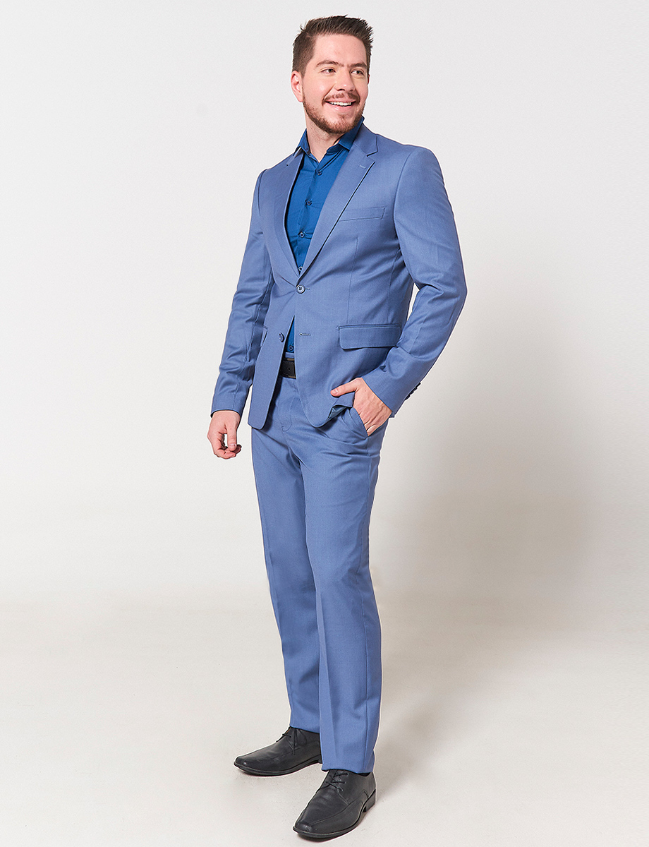 Terno Slim Fit Azul Claro