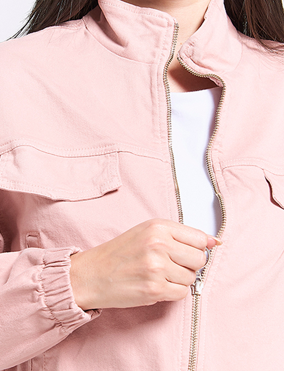 Chompa Corta de Gabardina Palo de rosa