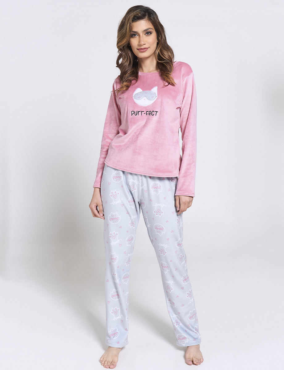 Pijama Buzo + Pantalón Gatitos