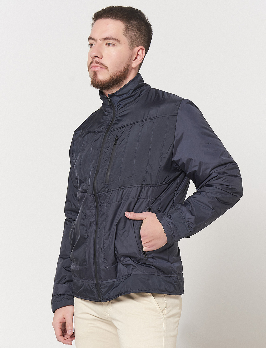 Chaqueta con Textura Azul