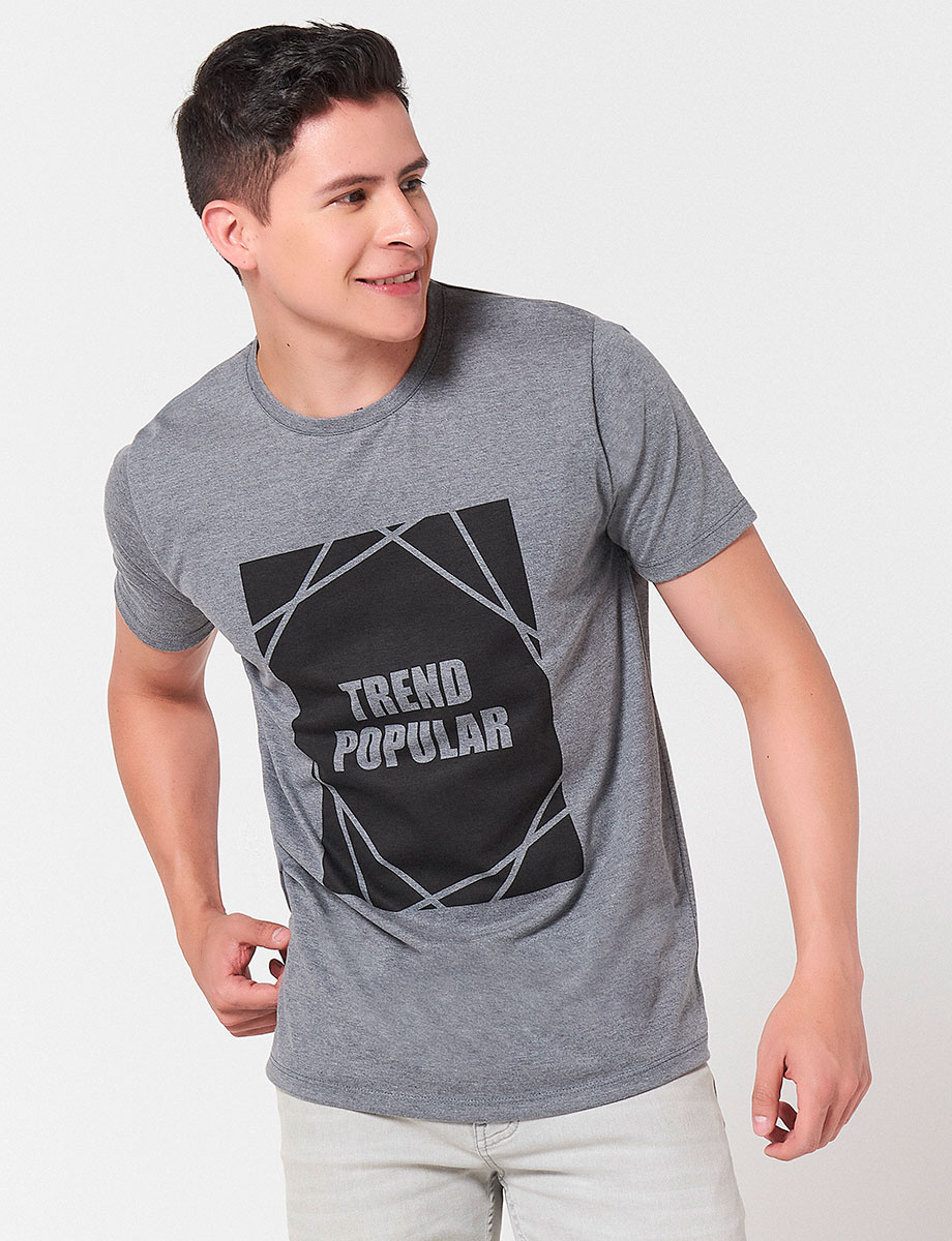 Camiseta Trend Popular  Gris