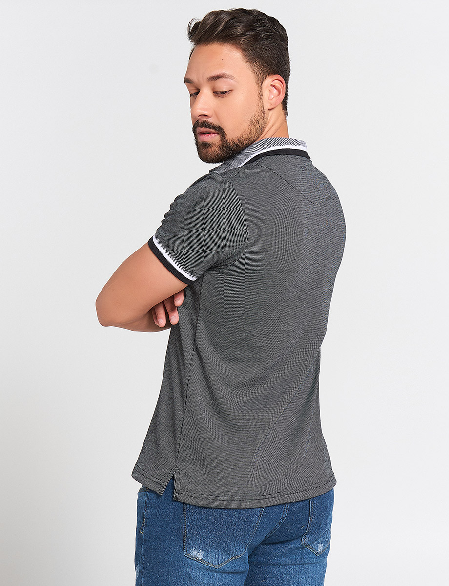 Polo Manga Corta Gris oscuro