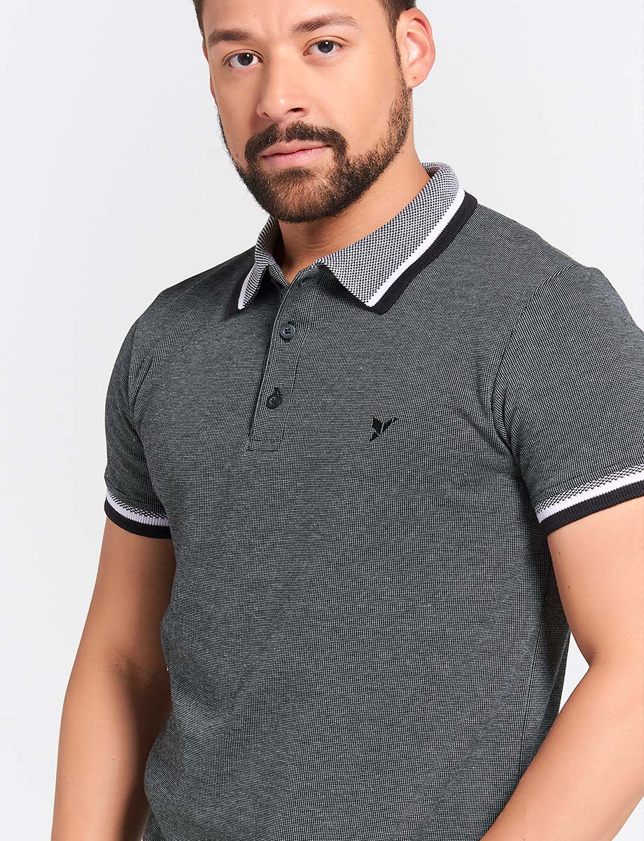 Polo Manga Corta Gris oscuro