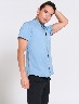 Camisa Denim Celeste Cuello Mao