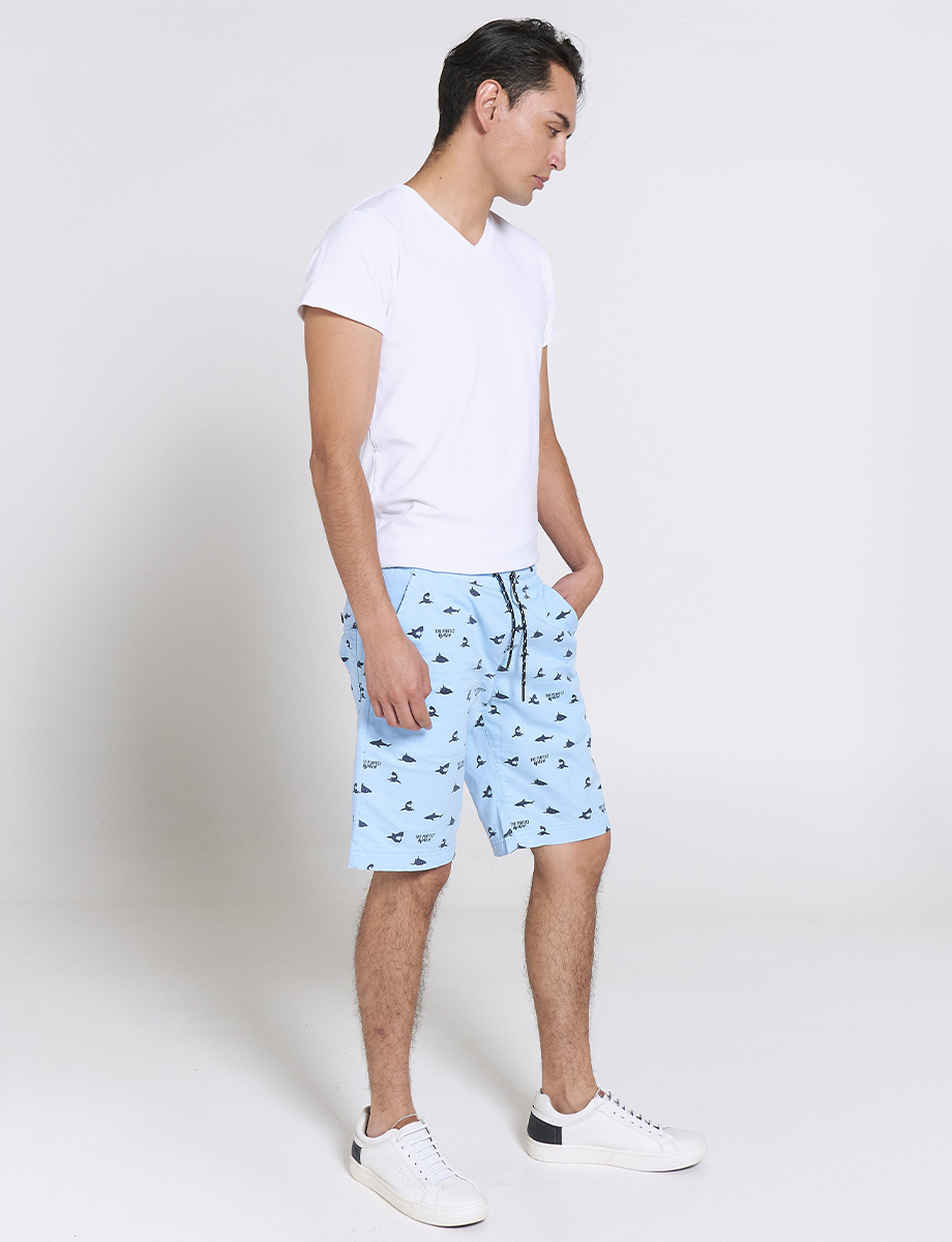 Bermuda de Playa Prints Celeste