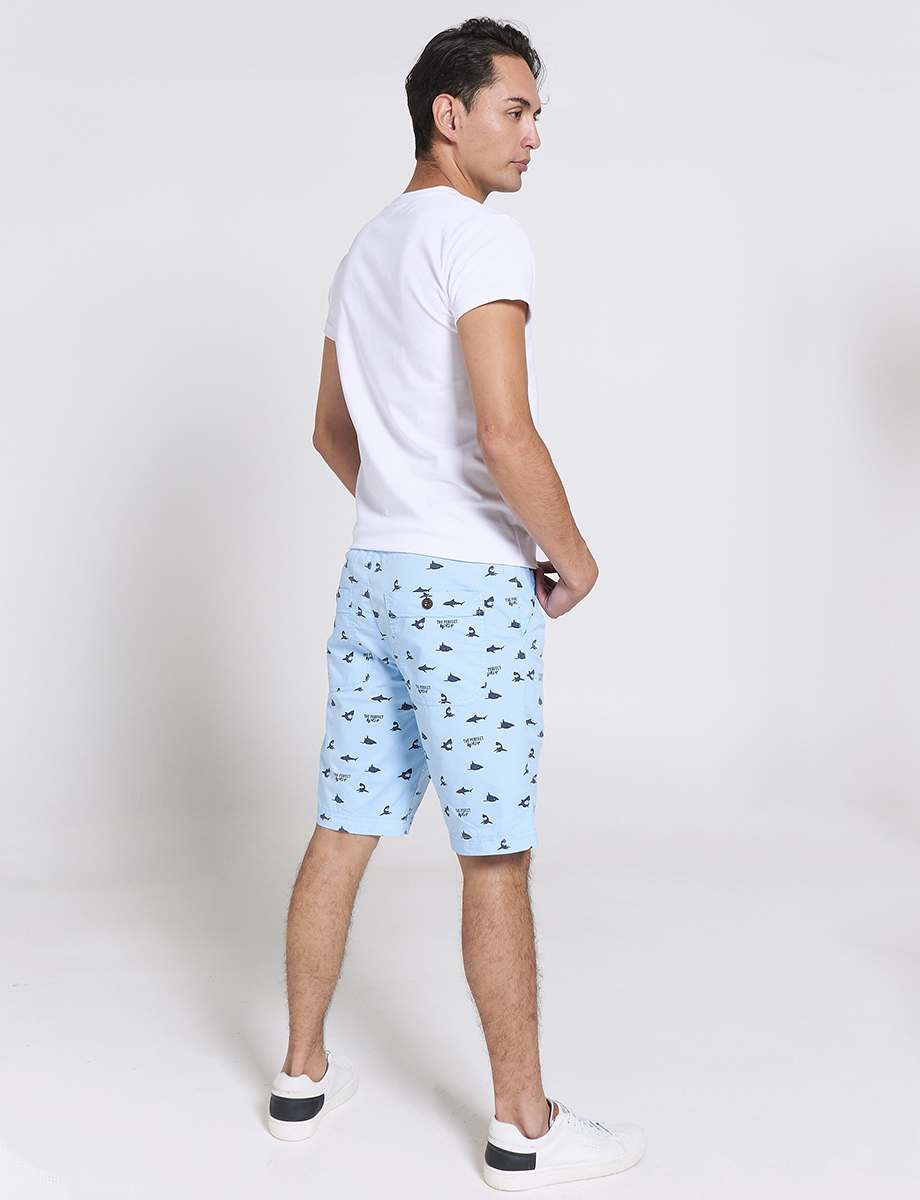 Bermuda de Playa Prints Celeste