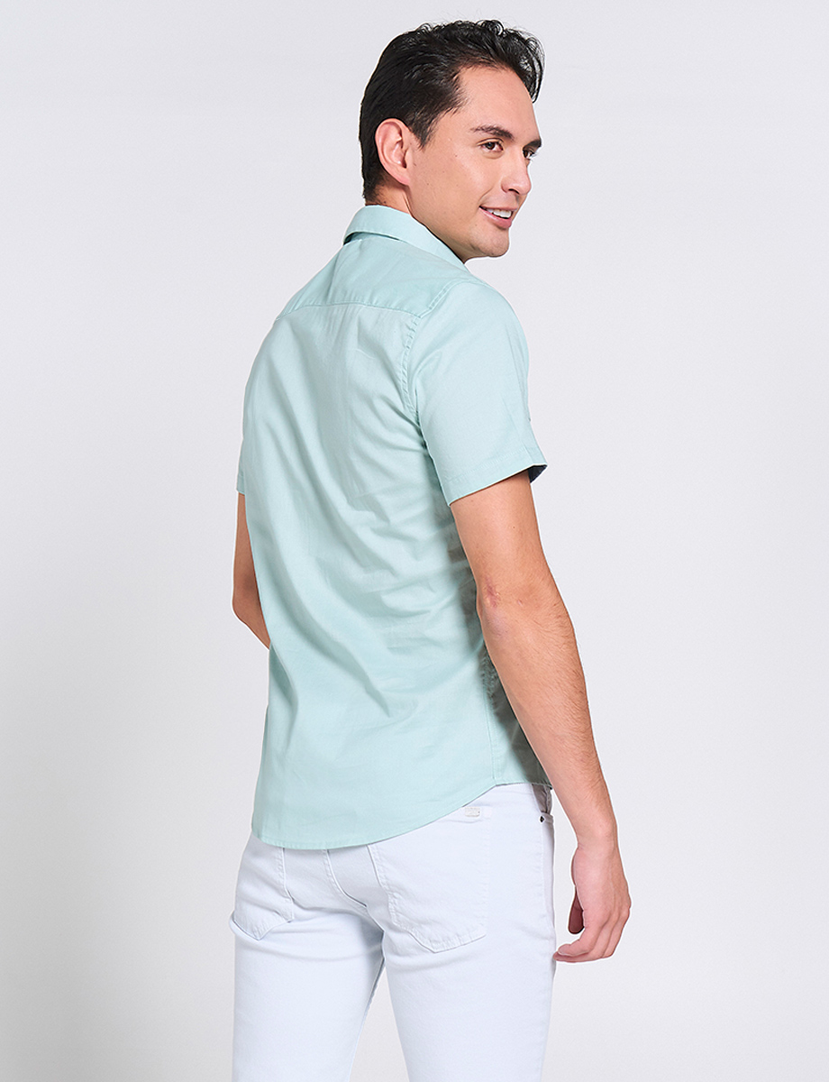 Camisa Verde Menta con Bolsillos