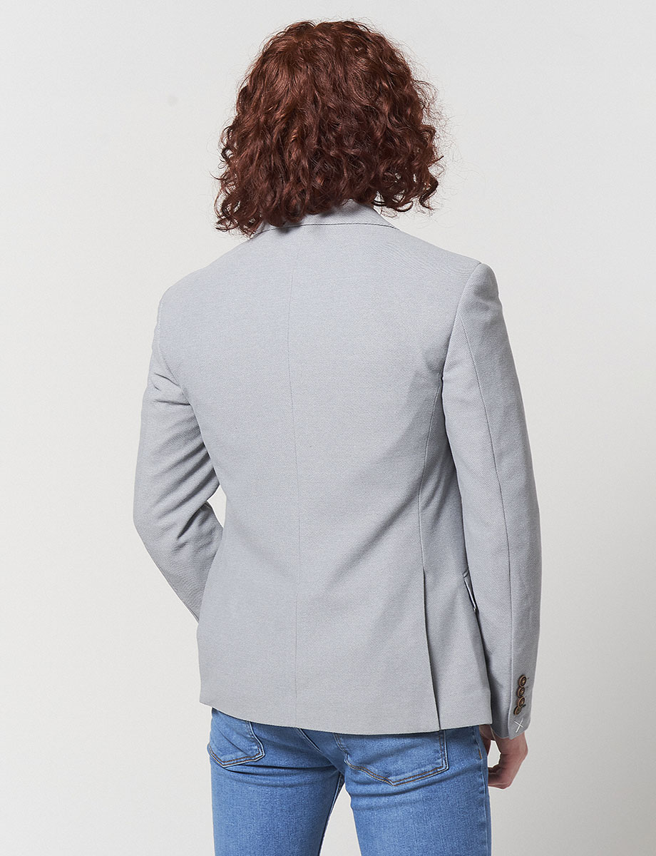 Blazer Textura Gris Claro