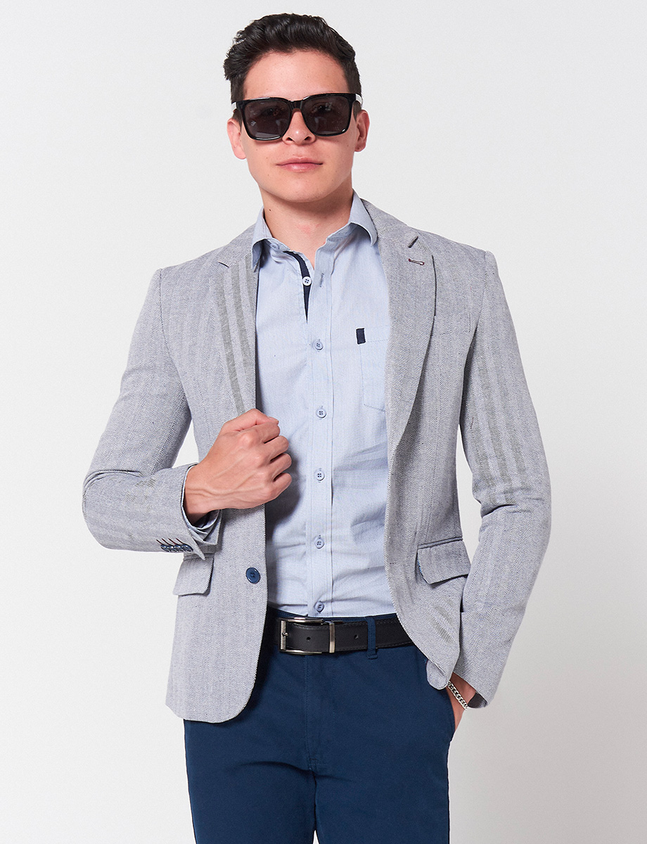 Blazer a Rayas Gris