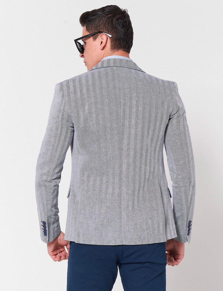 Blazer a Rayas Gris