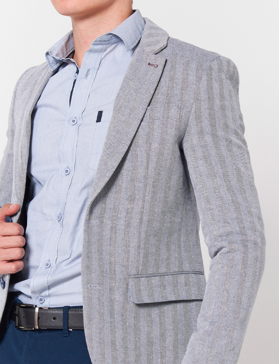 Blazer a Rayas Gris