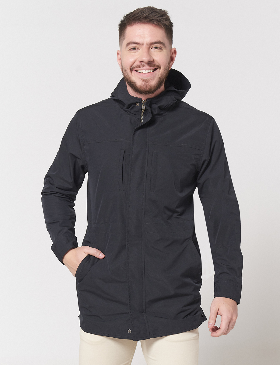 Parka con Capucha Negra