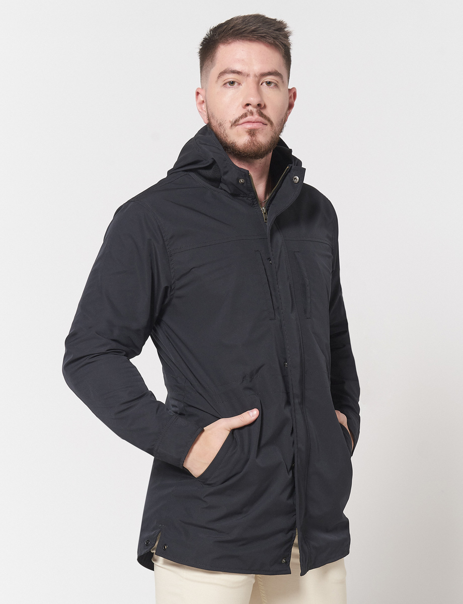 Parka con Capucha Negra