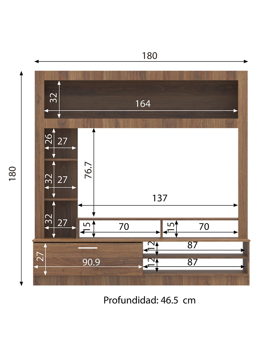 Mueble Centro de Entretenimiento Esparta 55" Arizona | Mueble Fácil