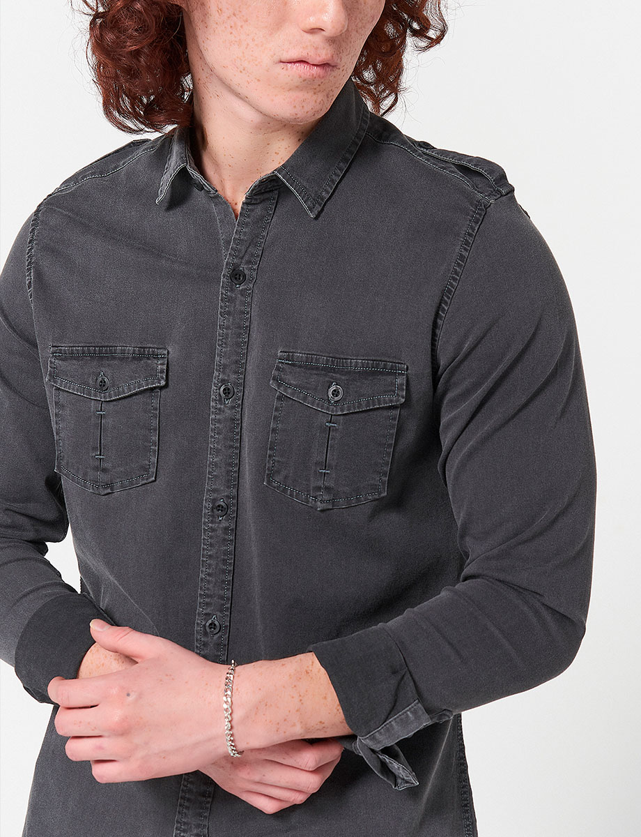 Camisa Denim Gris