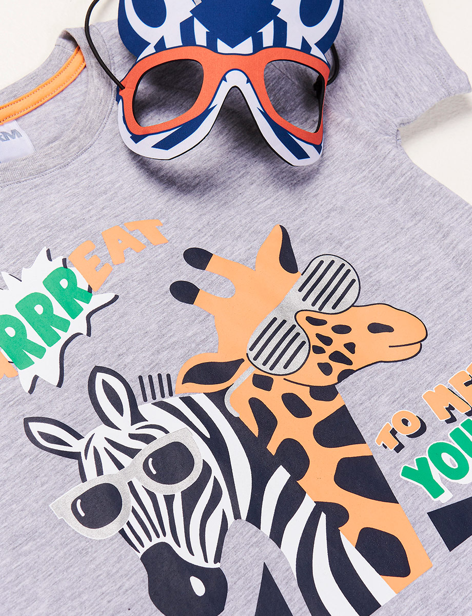 Camiseta Safari Gris + Máscara
