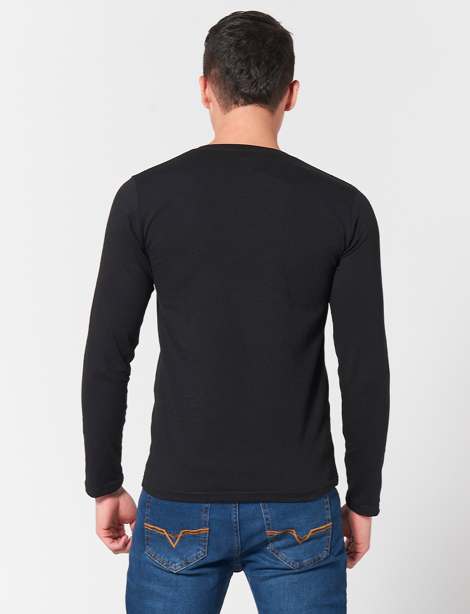 Buzo Unicolor con Cuello Henley