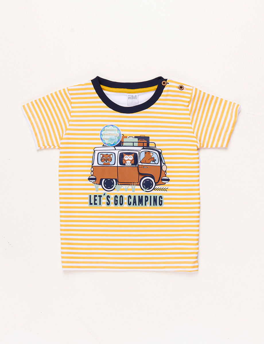 Camiseta a Rayas Let's Go Camping