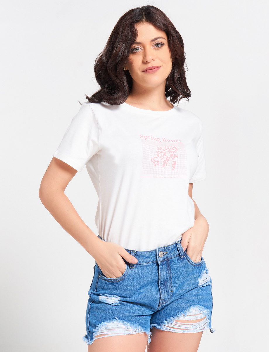 Camiseta Unicolor Spring Flower