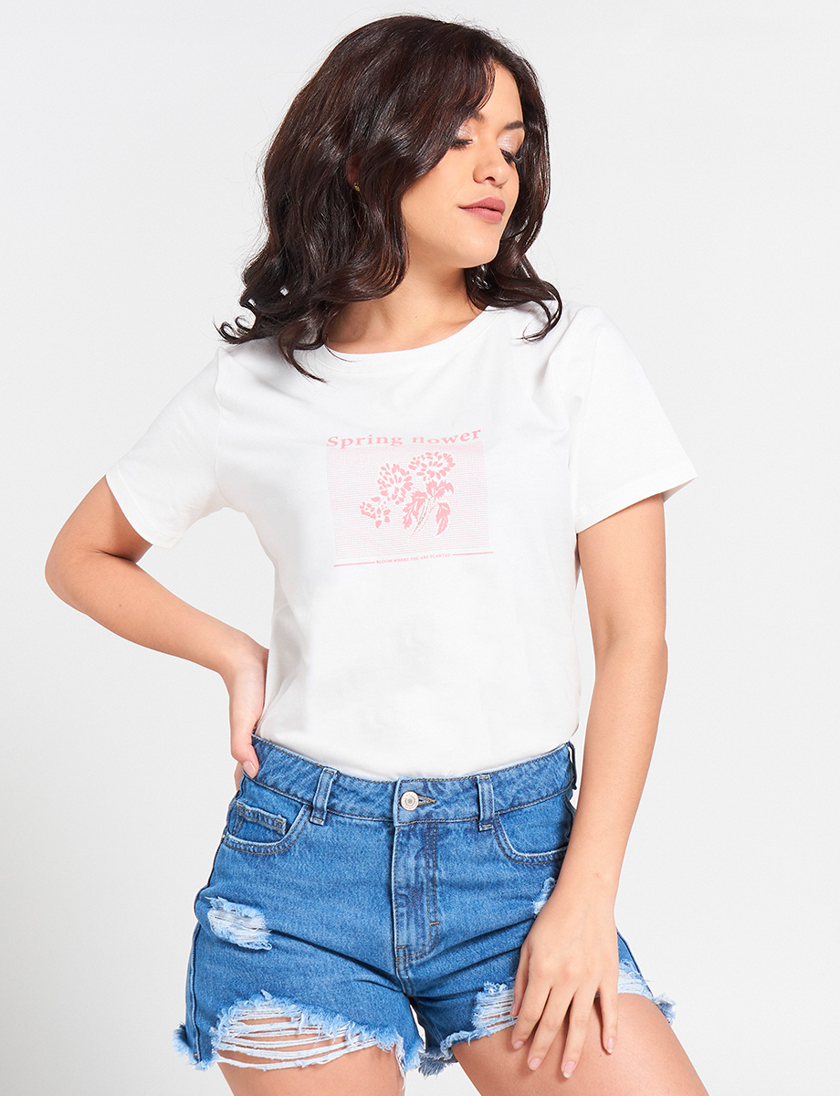 Camiseta Unicolor Spring Flower