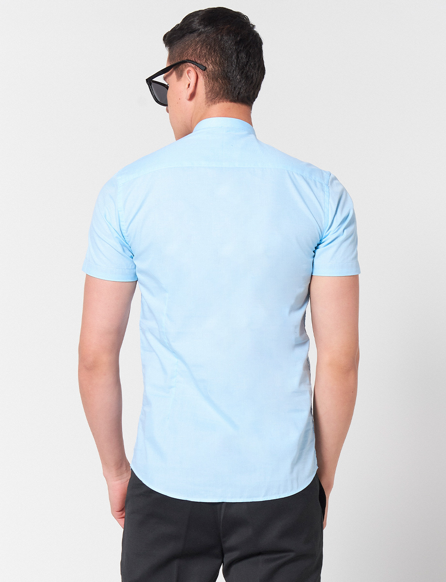 Camisa Cuello Mao Turqueza