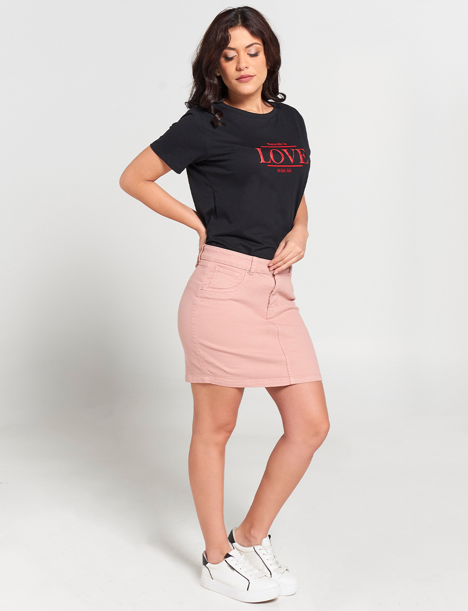 Falda Unicolor Palo de rosa